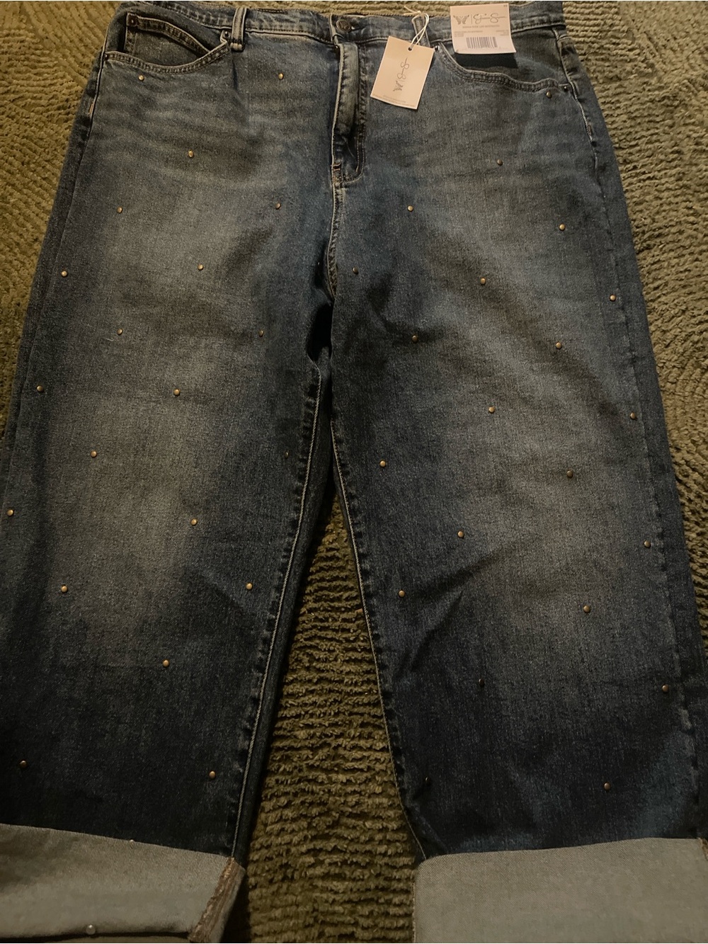Jessica Simpson Dark Blue Boyfriend Jeans with Gold Studs